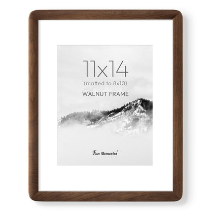 6x6 Picture Frame, USA-Sourced Walnut Wood Photo Frame with Tempered Glass, Handcrafted Rustic Farmhouse Frame for Wall & Tabletop Display, Matted to 4x4