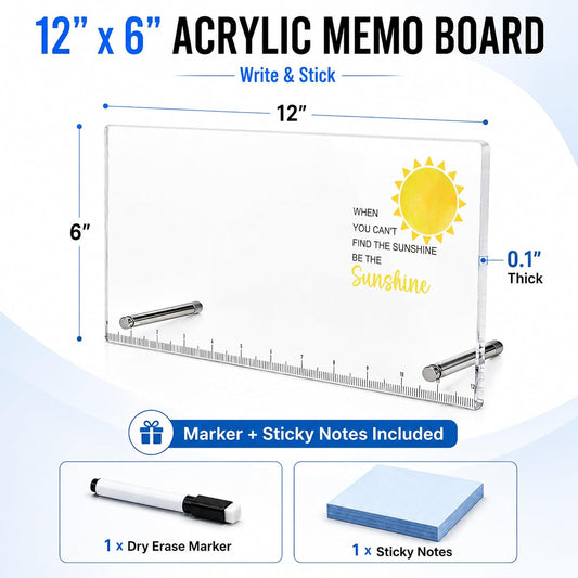 Monitor Memo Board Be The Sunshine Inspirational Acrylic Desk Note Holder