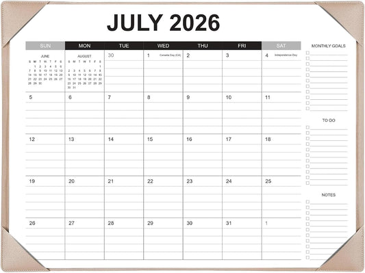 Desk Calendar 2026-2027 with Desk Mat – 22" x 17" Large Desk Pad Calendar Runs from July 2026 to December 2027, Office Supplies Desktop Monthly Calendar for Home & Office