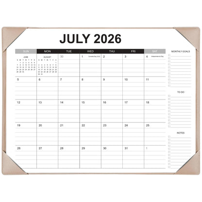 Desk Calendar 2026-2027 with Desk Mat – 22" x 17" Large Desk Pad Calendar Runs from July 2026 to December 2027, Office Supplies Desktop Monthly Calendar for Home & Office