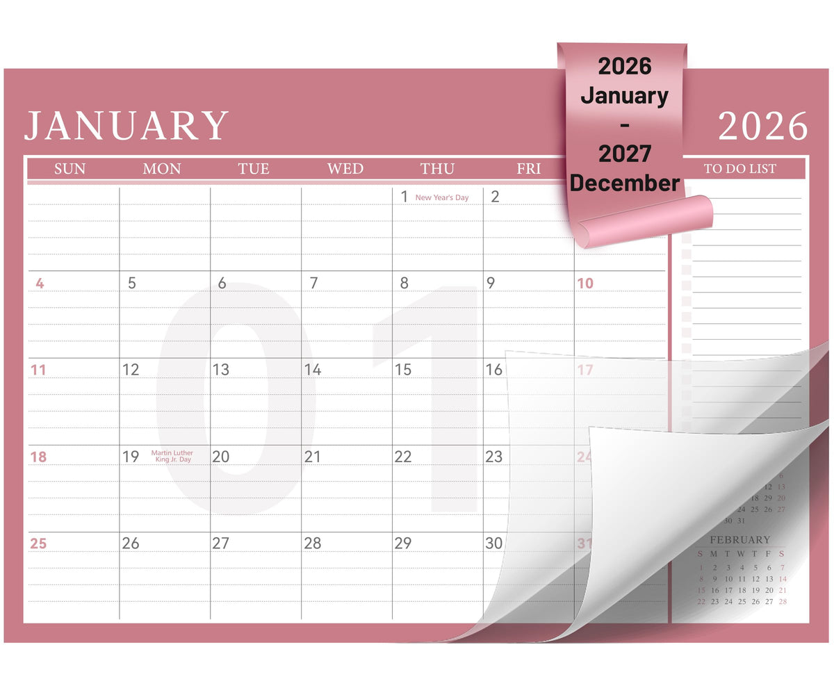 Yoment Desk Calendar 2026-2027, 17" x 12", from Now - Dec 2027(18 Months)