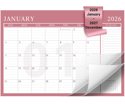Yoment Desk Calendar 2026-2027, 17" x 12", from Now - Dec 2027(18 Months)