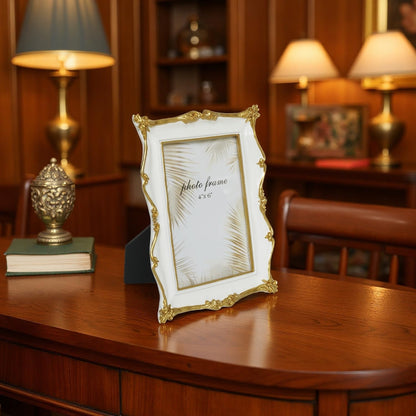 Ferrisland 4x6 desktop and wall resin photo frame(White)