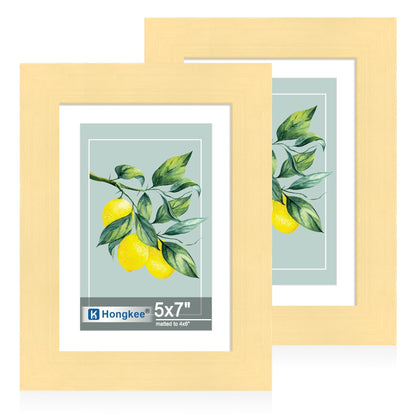 Hongkee 8x11 Picture Frame Set of 2, Real Glass, Rustic Brown Wood Frame