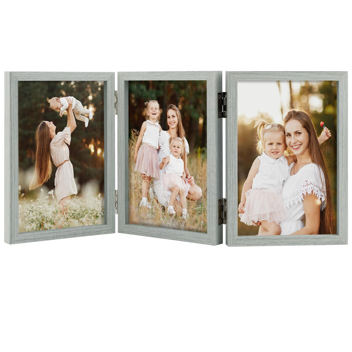 5x7 Triple Picture Frame Tabletop Display for Photos Pink