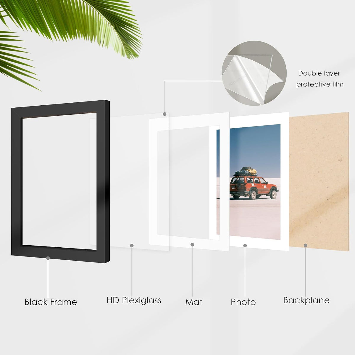 12x12 Picture Frame Sef of 10, for Wall Gallery Decor, Black