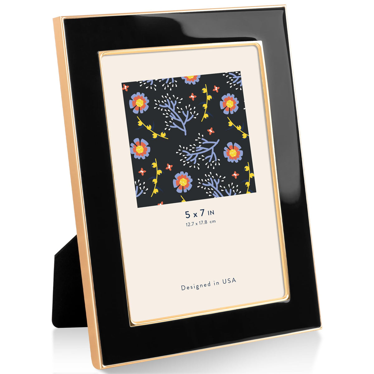 4x6 Enamel Picture Frame with Gold Metal Edge & HD Tempered Glass, Yellow
