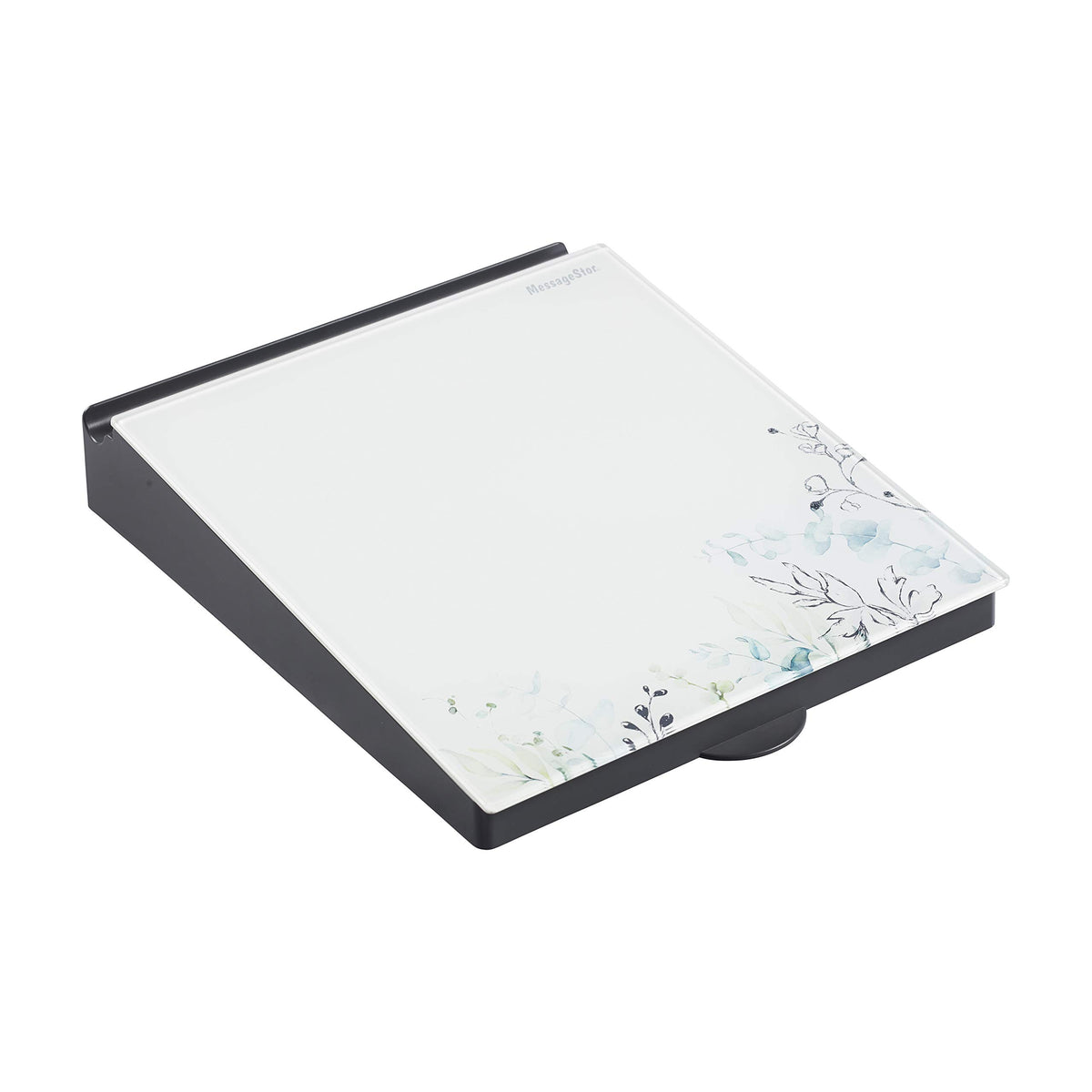 ECR4Kids MessageStor Dry-Erase Glass Board Memo Station, Desk Organizer, White