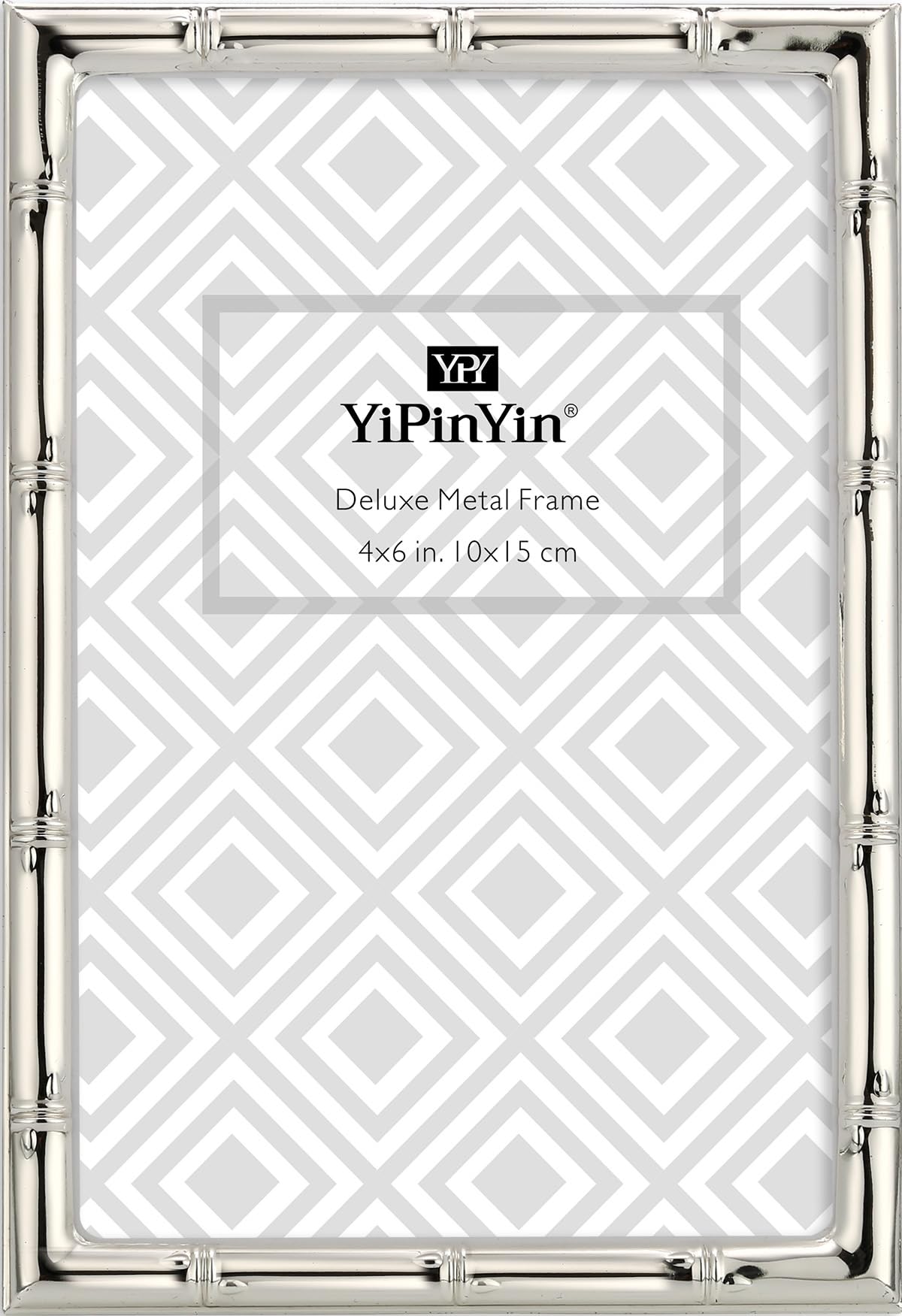 YiPinYin Dark Gold 4x6'' Bamboo Detail Designs Hinged Triple Metal Picture Frame,Elegant Gold Plated Wedding Photo Frames With Soft Touch Velvet Backing for Desktop and Wall Décor