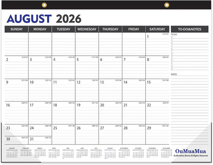OuMuaMua Large Desk Calendar 2026-2027, 19 Months, 22" x 17"