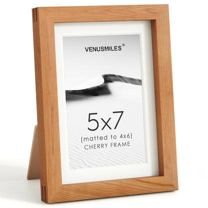 4x6 Picture Frame, USA-Sourced Natural Maple Wood Photo Collage Frame with HD Tempered Glass, Modern Simple 4 x 6 Wooden Frame Matted to 3.5x5, Gallery Wall Frames for Art, Wall or Tabletop Display