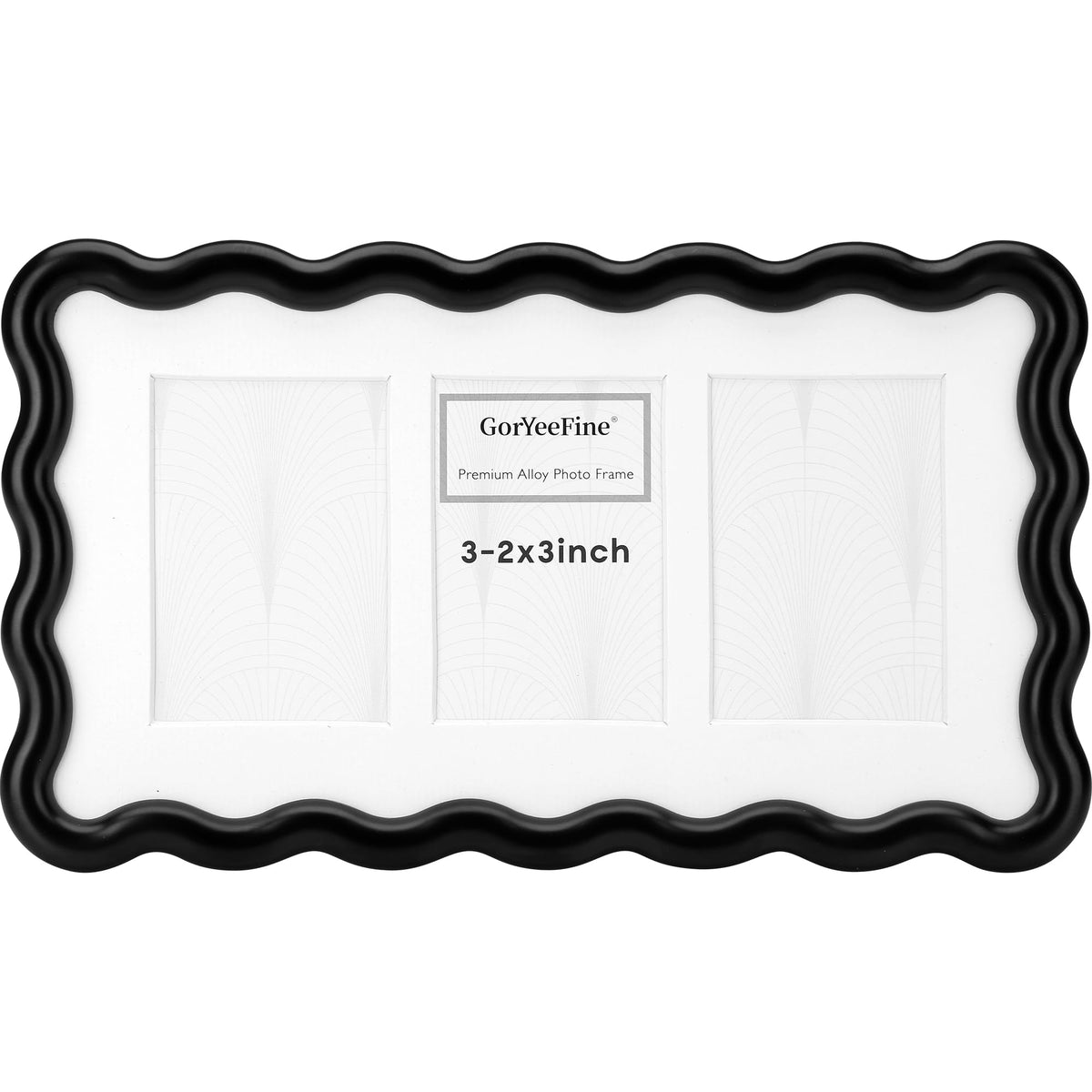 3-2x3'' Silver Heavy-Duty Zinc Alloy Picture Frames,Wave Design Silver Picture Frame Multi 3x2'' Photo Frame,with Black Premium Velvet Backing,for Desktop and Wall Hanging.
