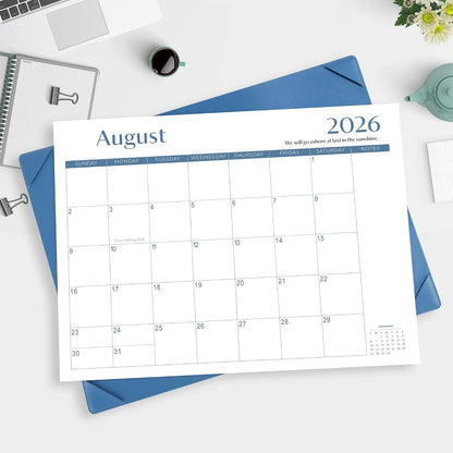Desk Calendar 2026-2027 with Desktop Mat,22x17'' Large Desktop Pad Calendar