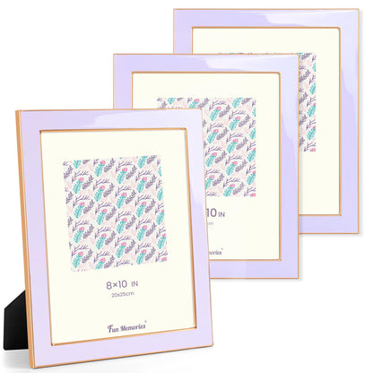 Fun Memories 4x6 Enamel Picture Frame with HD-Tempered Glass, Gold Metal Edge with Easel, Vertical & Horizontal Display, Wall and Tabletop Display Family Photo Gallery (White Enamel,1P)