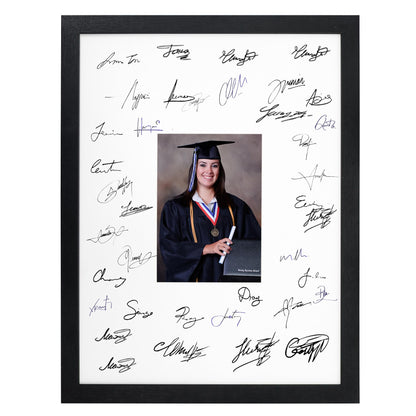 GarduationMall 11x14 Signature Picture Frame Holds 5x7 Photo with White Mat for Wedding Graduation | Wall or Tabletop Display