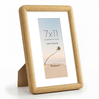 6x6 Picture Frame, USA-Sourced Walnut Wood Photo Frame with Tempered Glass, Handcrafted Rustic Farmhouse Frame for Wall & Tabletop Display, Matted to 4x4