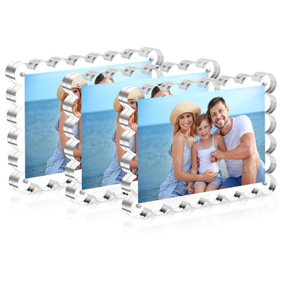 HOUSE DAY 3Pack Acrylic Picture Frame 5x7,Double Sided for Tabletop Display