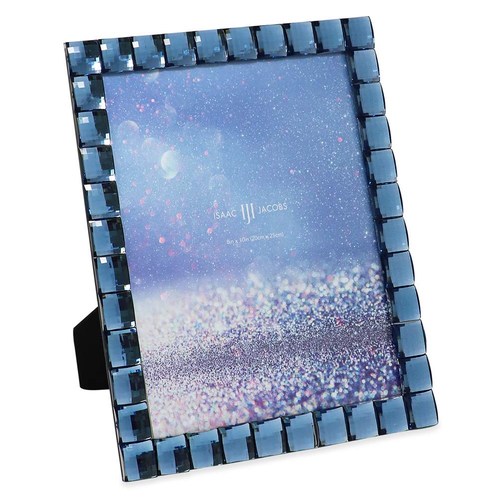 Isaac Jacobs Decorative Sparkling Jewel Picture Frame (4x4, Rainbow)