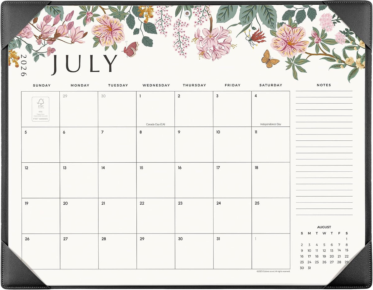 Cabbrix Desk Calendar 2027, Large Desk Pad Calendar 22 x 17" (Black)