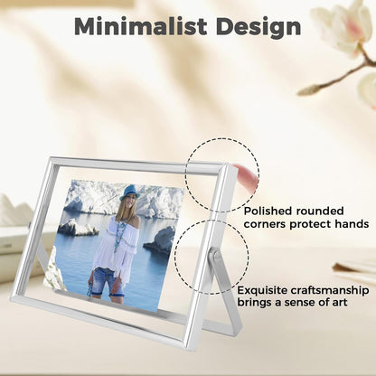 Silver Floating Frame, 4"x6", Horizontal