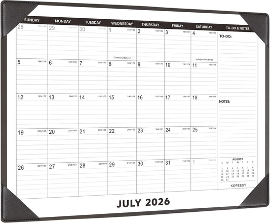Desk Calendar 2026-2027 with Protective Mat 22" x 17"