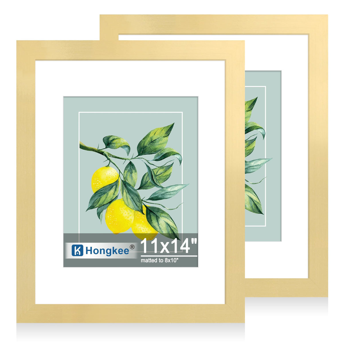Hongkee 8x11 Picture Frame Set of 2, Real Glass, Rustic Brown Wood Frame
