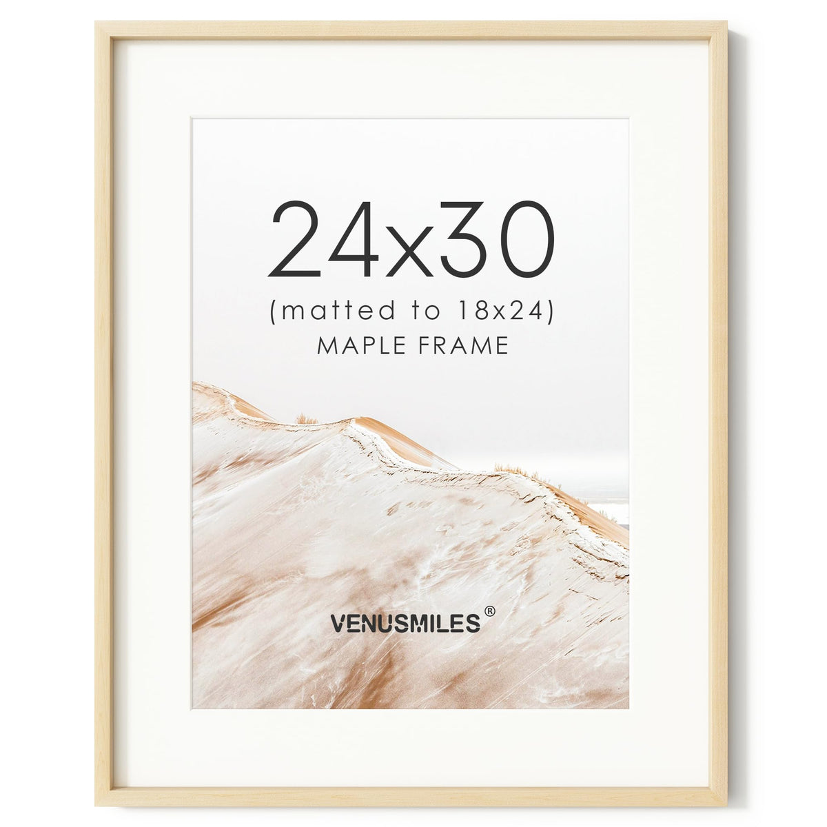 4x6 Picture Frame, USA-Sourced Natural Maple Wood Photo Collage Frame with HD Tempered Glass, Modern Simple 4 x 6 Wooden Frame Matted to 3.5x5, Gallery Wall Frames for Art, Wall or Tabletop Display