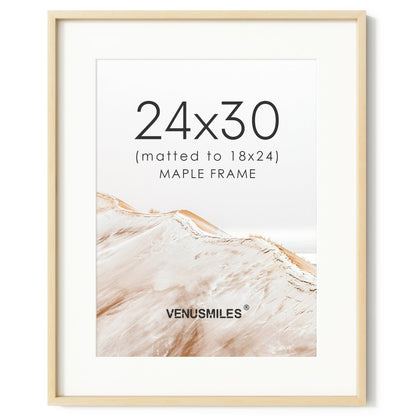 4x6 Picture Frame, USA-Sourced Natural Maple Wood Photo Collage Frame with HD Tempered Glass, Modern Simple 4 x 6 Wooden Frame Matted to 3.5x5, Gallery Wall Frames for Art, Wall or Tabletop Display