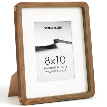 4x6 Picture Frame, USA-Sourced Natural Maple Wood Photo Collage Frame with HD Tempered Glass, Modern Simple 4 x 6 Wooden Frame Matted to 3.5x5, Gallery Wall Frames for Art, Wall or Tabletop Display