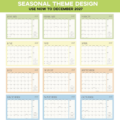 Desk Calendar 2026-2027 with Desk Mat, 18-Month Large 22" x 17" Desk Pad Calendar from Jul 2026 to Dec 2027, Seasonal Theme Desktop Monthly Calendar for Home Office School