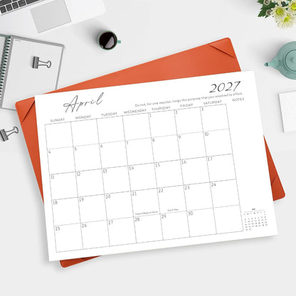 Desk Calendar 2026-2027 with Desktop Mat,22x17'' Large Desktop Pad Calendar
