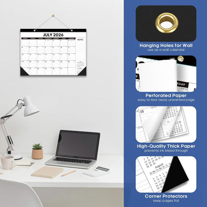 Taja 3 Pack of Desk Calendar 2026-2027, Jul 2026-Dec 2027, 17" x 12"