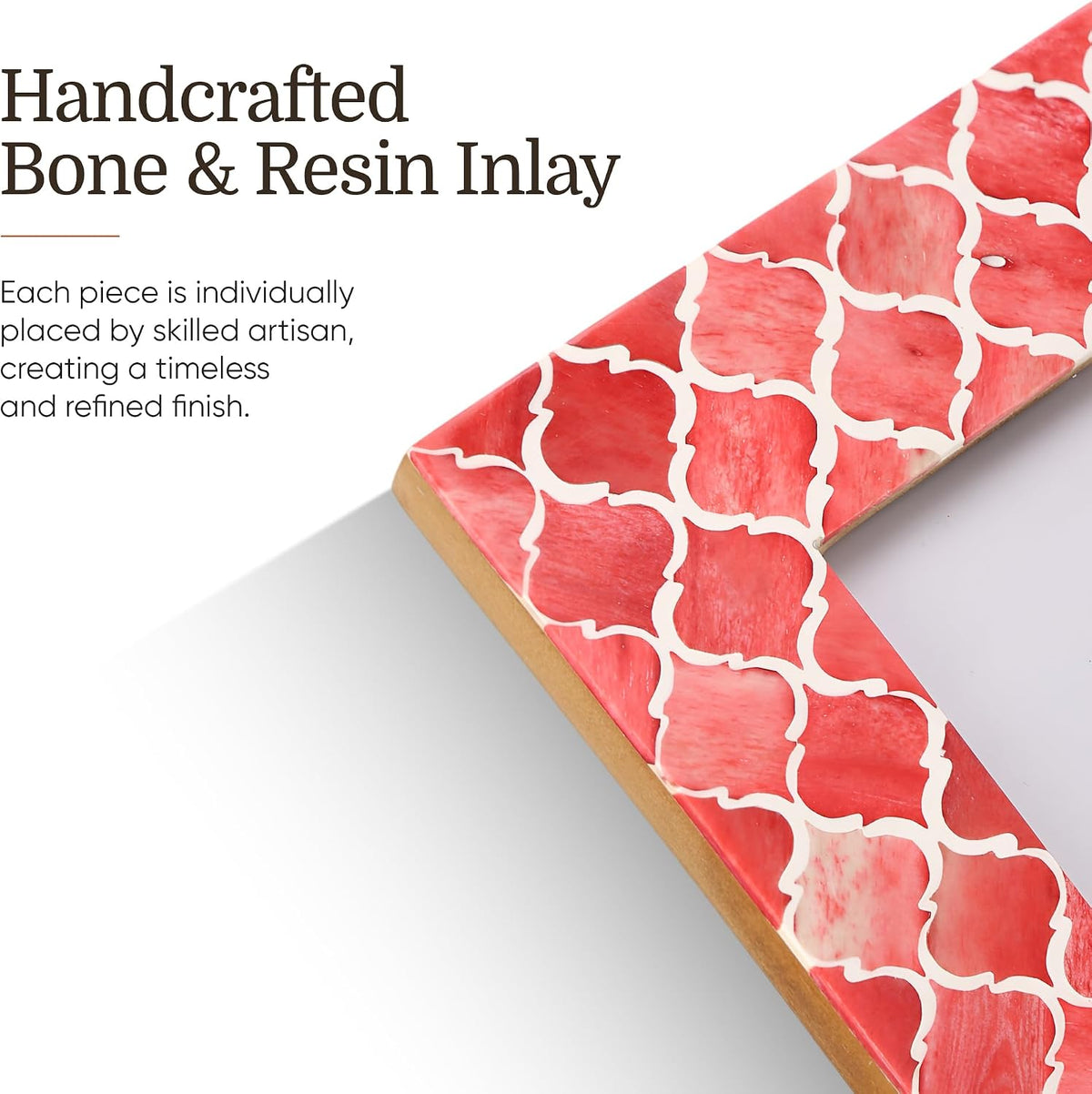 Handicrafts Home Handmade Bone Inlay 5x7 Red Picture Frame Modern HomeDecor