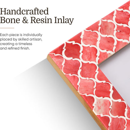 Handicrafts Home Handmade Bone Inlay 5x7 Red Picture Frame Modern HomeDecor