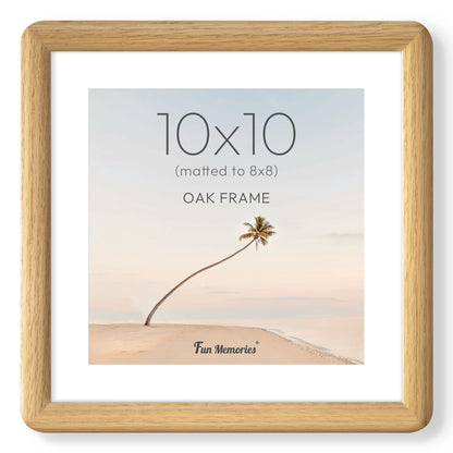 6x6 Picture Frame, USA-Sourced Walnut Wood Photo Frame with Tempered Glass, Handcrafted Rustic Farmhouse Frame for Wall & Tabletop Display, Matted to 4x4