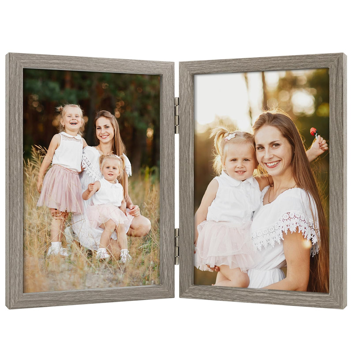 5x7 Triple Picture Frame Tabletop Display for Photos Pink