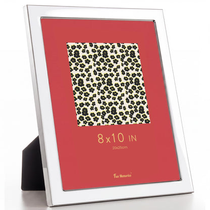 Fun Memories 4x6 Enamel Picture Frame with HD-Tempered Glass, Gold Metal Edge with Easel, Vertical & Horizontal Display, Wall and Tabletop Display Family Photo Gallery (White Enamel,1P)