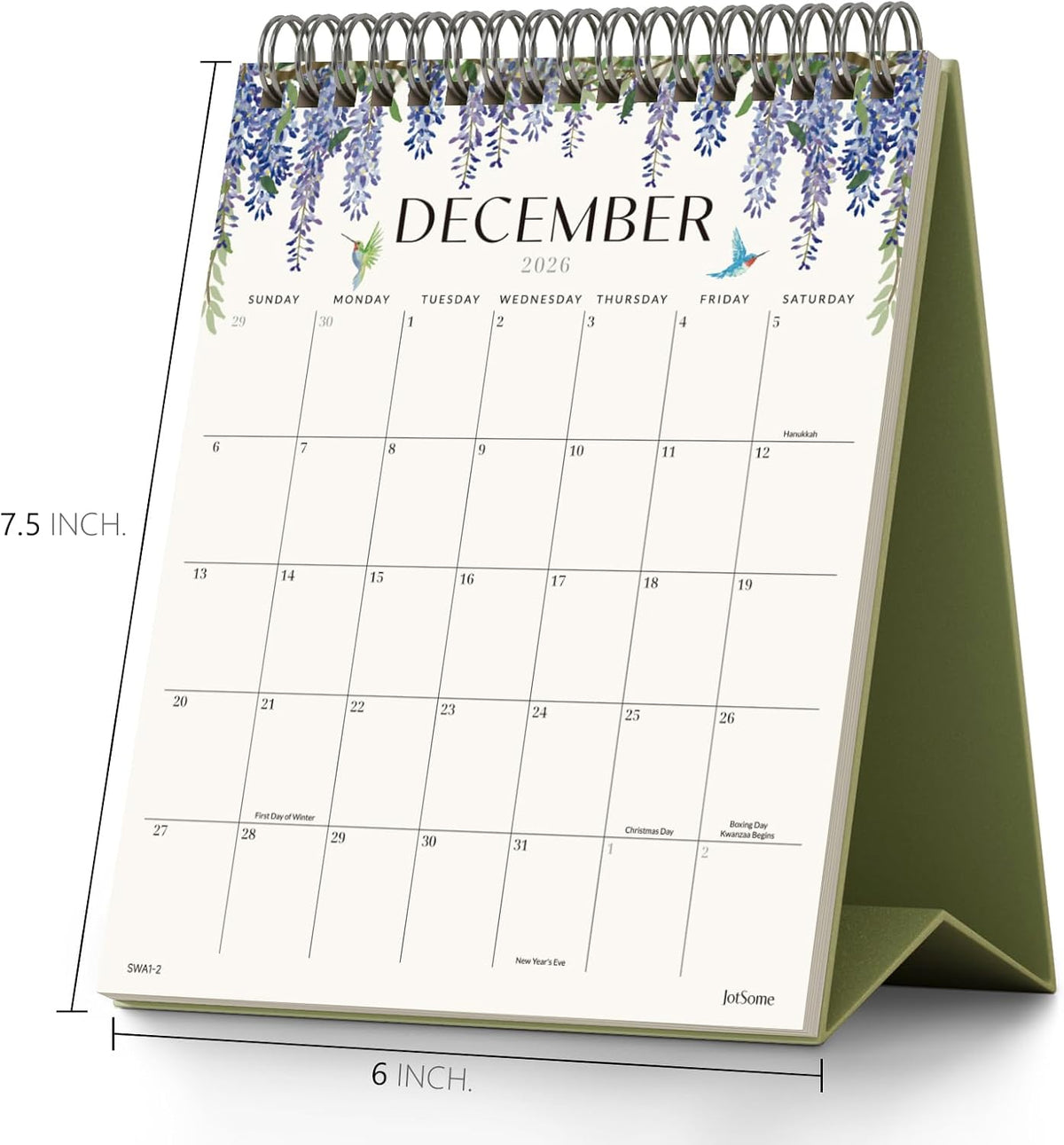 Jotsome Small Desk Calendar 2026-2027, Standing Flip Calendar 6"x7.5"