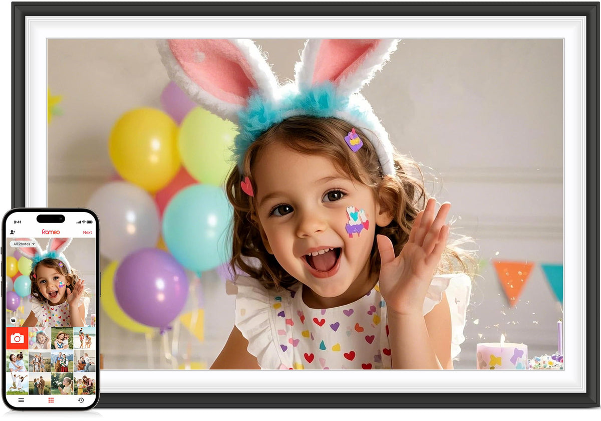 Frameo Digital Picture Frame,10.1" Electronic Photo Frames WiFi, 32GB