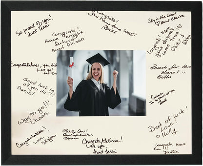 GarduationMall 11x14 Signature Picture Frame Holds 5x7 Photo with White Mat for Wedding Graduation | Wall or Tabletop Display