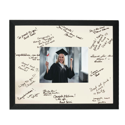 GarduationMall 11x14 Signature Picture Frame Holds 5x7 Photo with White Mat for Wedding Graduation | Wall or Tabletop Display