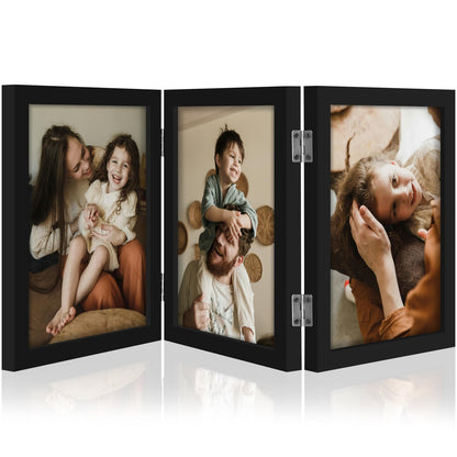decorUhome Black Triple 4x6 Picture Frame Vertical