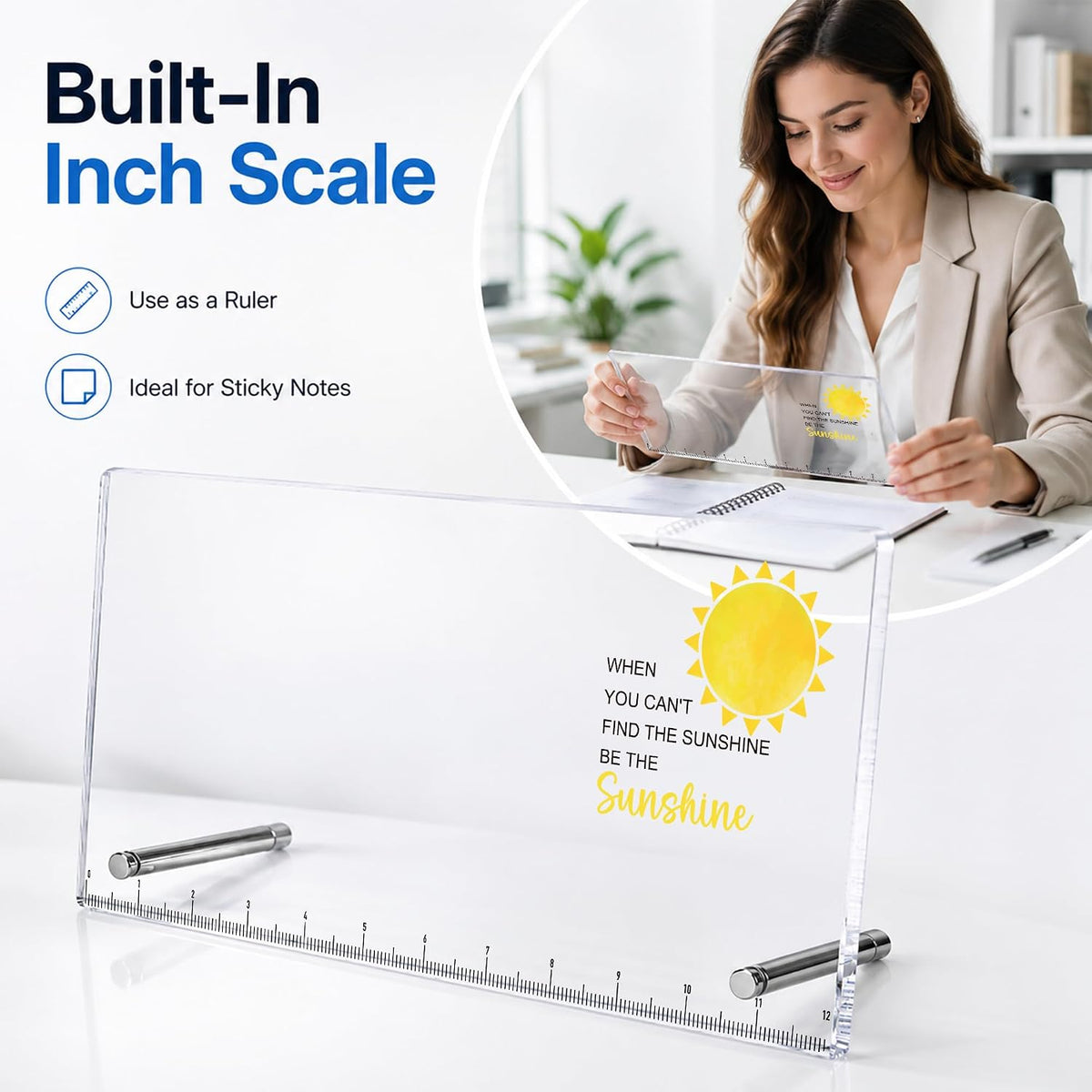 Monitor Memo Board Be The Sunshine Inspirational Acrylic Desk Note Holder
