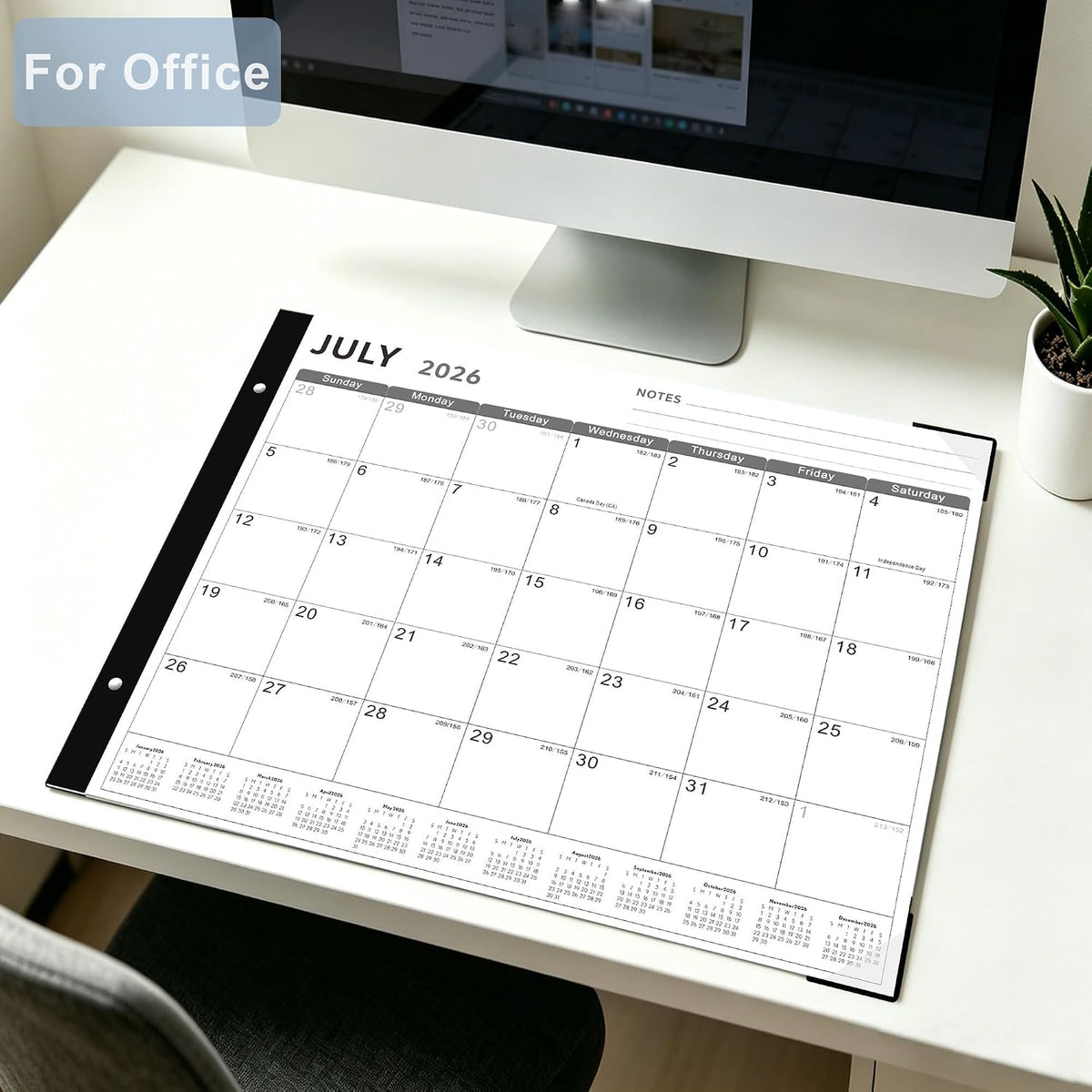 KOPEESY Desk Calendar 2026-2027, Jul 2026 - Dec 2027, 18-Month, 22" x 17"