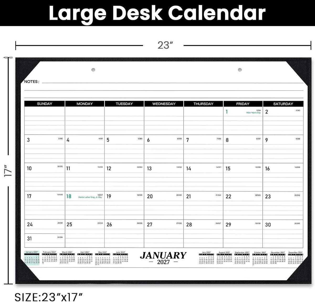 2027 Desk Calendar - 2027 Desk Calendar Large 22x17, Jan 2027‑Dec 2027