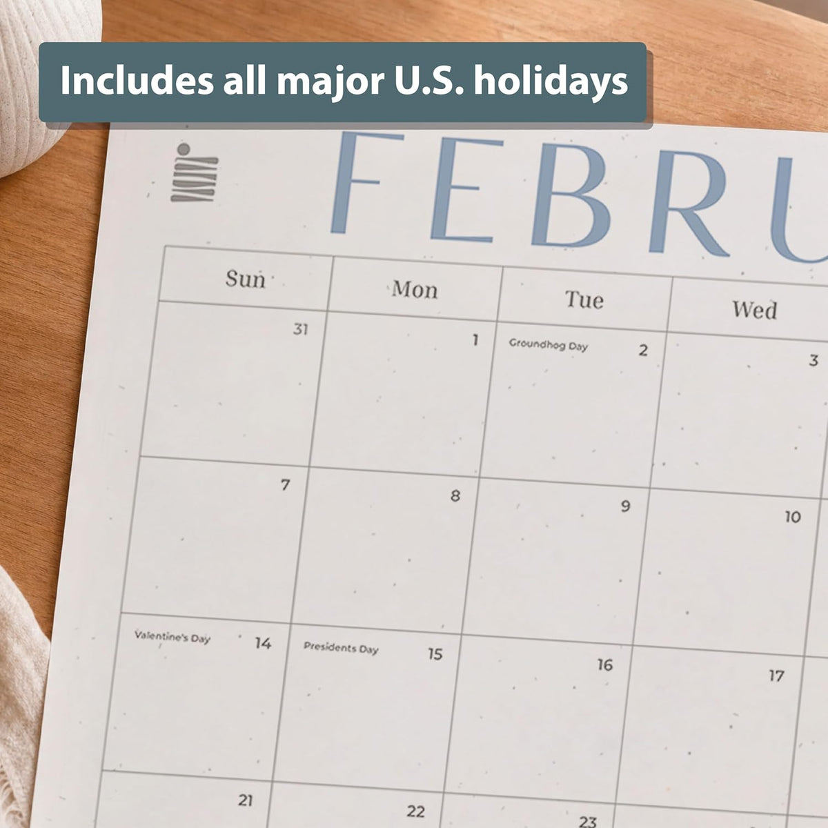 ETERNA GOODS 2026-2027 Flat Desk 18-Month Calendar, Simple Aesthetic Lay Flat Calendar in a Large 22" x 17" Size, Upgrade Your Desktop With a Modern Full Month View Calendar