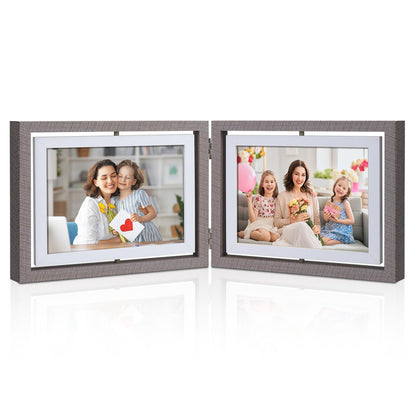 ZEEYUAN 4X6 Desk Rotating Picture Frame Hinges Foldable 4x6 Double Sided Multiple Picture Frame Family Collage Frames Office Desktop, Mothers Day Photo Gifts for Mom Grandma, Friends Graduation Gift