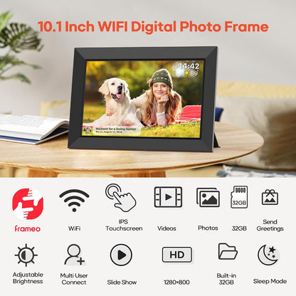 Frameo Digital Picture Frame,10.1" Electronic Photo Frames WiFi, 32GB