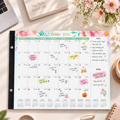 Large Desk Calendar 2026-2027,Jul 2026-Dec 2027,Gannyfer 18-Month Calendar
