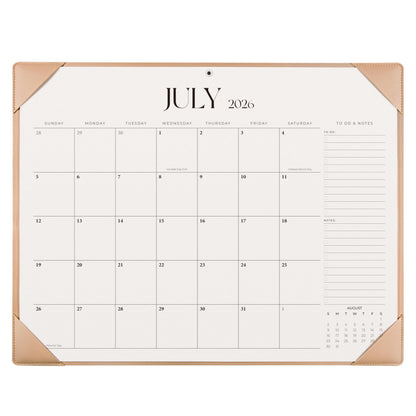 Simplified Desk Calendar 2026-2027 with Desktop Mat, Desk Pad Calendar from July 2026 to December 2027, 14 x 11 Inch, Desk Blotter Calendar for Home Office and School, Easy Planning, Black